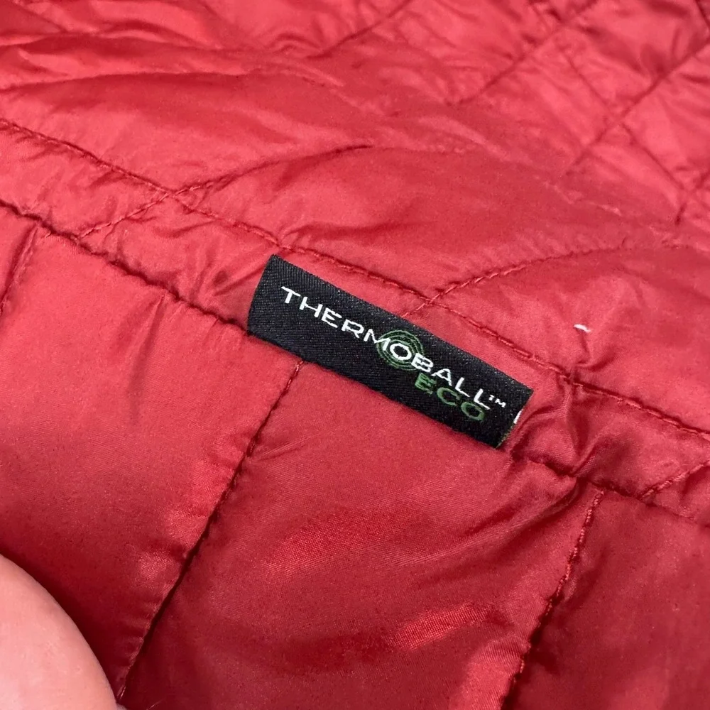 The North‎ Face ThermoBall Eco Jacket Mens Small Red Quilted Puffer Full Zip